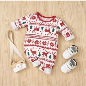 Girl girls boy boys baby toddler Christmas Holidays jumpsuit outfit reindeer new